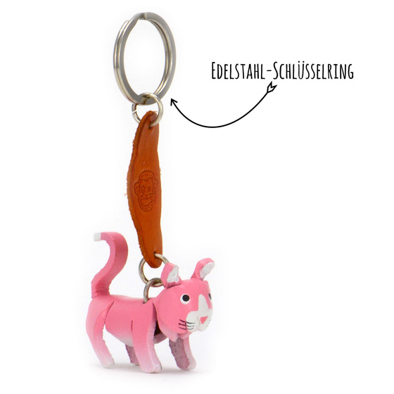 Katzen Schlsselanhnger aus Leder