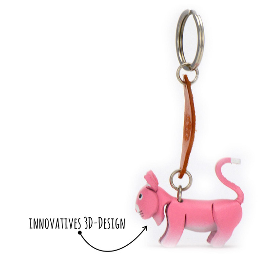 Katzen Schlsselanhnger aus Leder