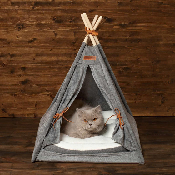 Tippi-Zelt fr Katzen und Hunde in grau