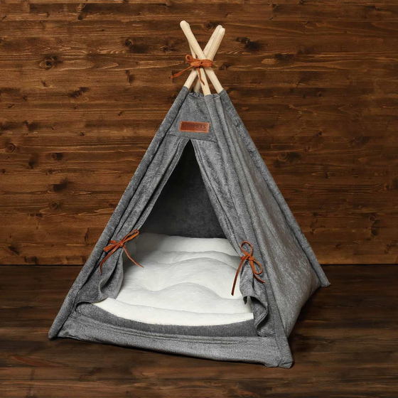 Tippi-Zelt fr Katzen und Hunde in grau