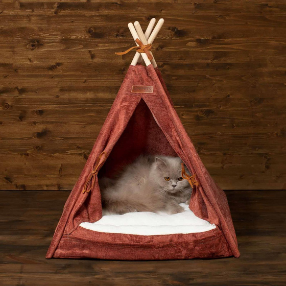 Tippi-Zelt f�r Katzen und Hunde in bordeaux