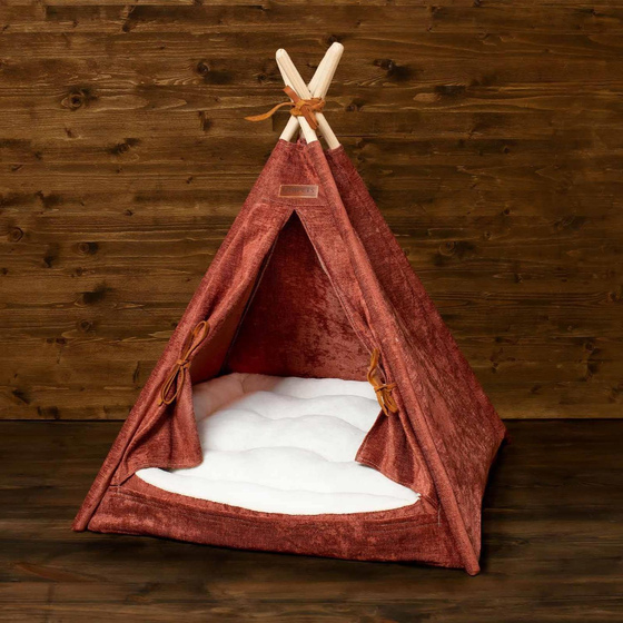 Tippi-Zelt f�r Katzen und Hunde in bordeaux