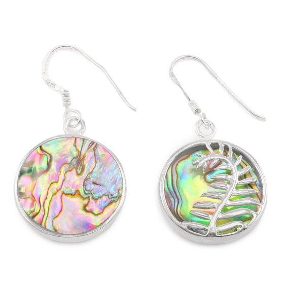 Das Bild mit Beschreibung zeigt Damen Ohrringe Farn Pflanzen Ohrhnger aus 925 Sterling Silver echt Silber