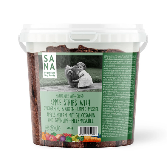 Veggie Streifen Apfel mit Glucosamin und Grnlipp - 500 Gramm