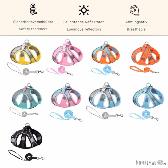 Hundegeschirr fr kleine Hunde hellblau - XS