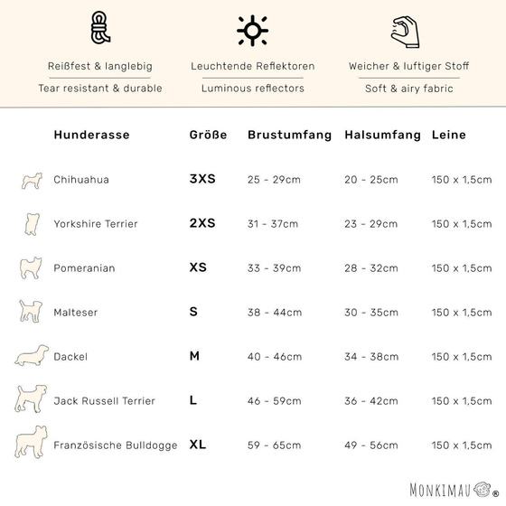 Hundegeschirr fr mittlere Hunde orange-blau - M
