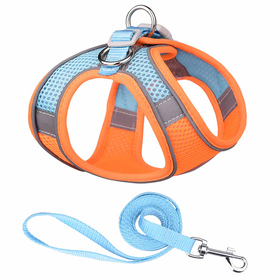 Hundegeschirr fr mittlere Hunde orange-blau - M