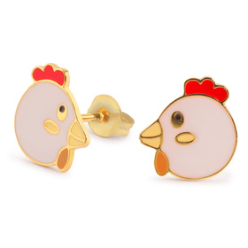 Auf dem Bild zu sehen sind Damen Ohrringe Huhn Kopf...
