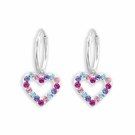 Herz Creolen aus 925 Sterling Silber mit funkelnden Kristallen | Eleganter Ohrschmuck fr Damen