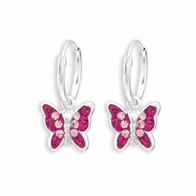 Kinderohrringe Schmetterling | Silber Creolen mit...