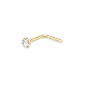 Eleganter 14K Gold Nasenstecker mit 2mm Zirkonia |...