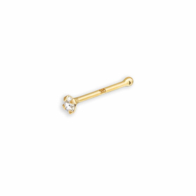 Eleganter 14K Gold Nasenstecker mit Kristall | 1,5 mm, 4...