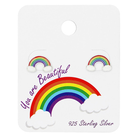 Regenbogen Kinder Ohrringe 925 Silber