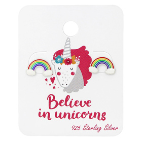 Regenbogen Kinder Ohrringe 925 Silber