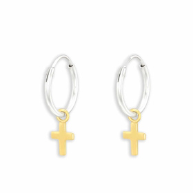 Silberne Kreuz Creolen aus 925 Sterling Silber | Eleganz...