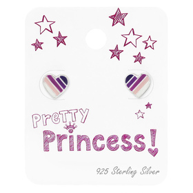 Bunte Herz Kinder Ohrringe 925 Silber