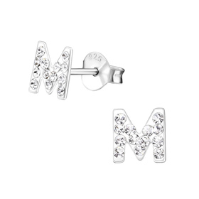 M Kinder Ohrringe mit Kristallen 925 Silber