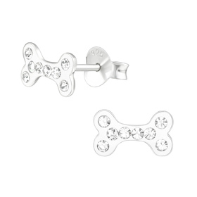 Knochen Kinder Ohrringe mit Kristallen 925 Silber
