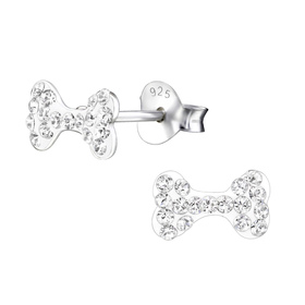 Knochen Kinder Ohrringe mit Kristallen 925 Silber