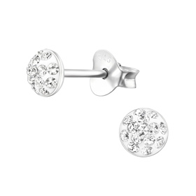 Rund Kinder Ohrringe mit Kristallen 925 Silber