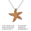 Das Bild mit Beschreibung zeigt eine Damen Kette mit Seestern Anhänger aus 925 Sterling Silver echt Silber rose Gold plattiert mit 45cm länge