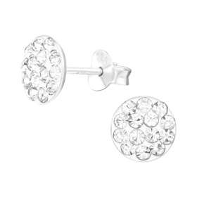 Rund Kinder Ohrringe mit Kristallen 925 Silber