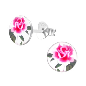 Rose Kinder Ohrringe 925 Silber