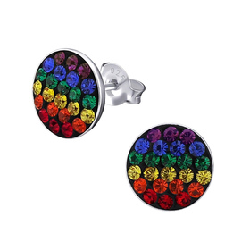 Rund Kinder Ohrringe mit Kristallen 925 Silber