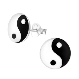 Yin-Yang Kinder Ohrringe 925 Silber
