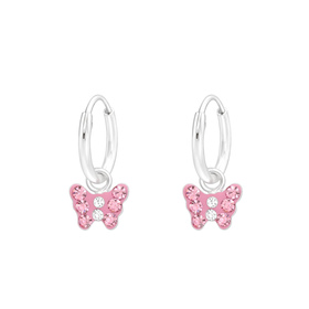 Schmetterling Kinder Creolen Ohrringe 925 Silber