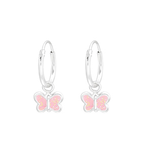 Schmetterling Kinder Creolen Ohrringe 925 Silber