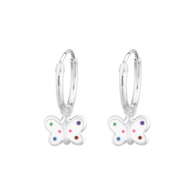 Schmetterling Kinder Creolen Ohrringe 925 Silber