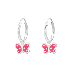 Schmetterling Kinder Creolen Ohrringe 925 Silber
