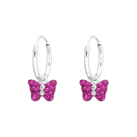 Schmetterling Kinder Creolen Ohrringe 925 Silber