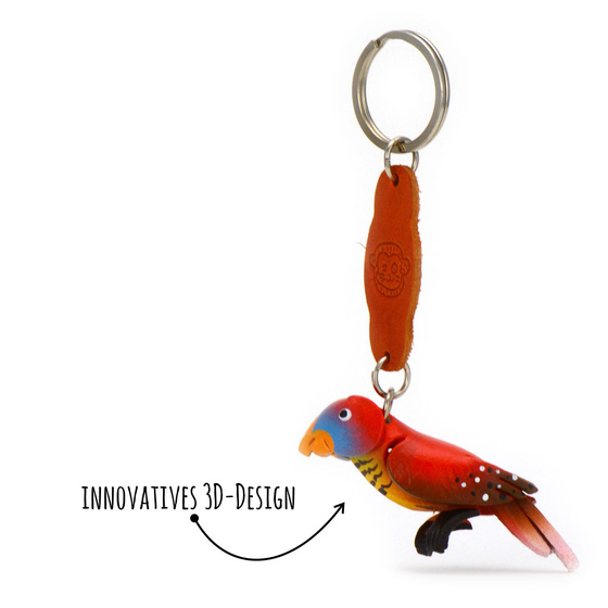 Papagei Schlsselanhnger aus Leder