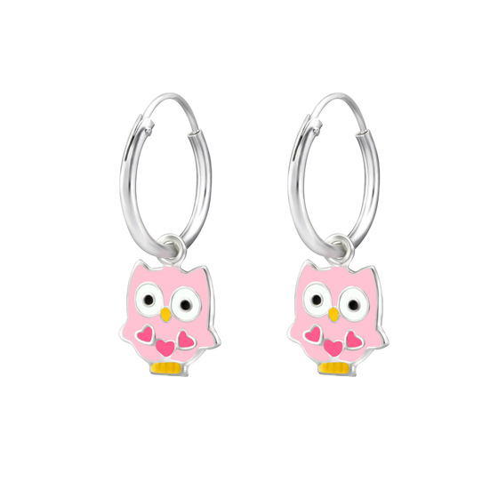 Eule Kinder Creolen Ohrringe 925 Silber