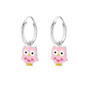 Eule Kinder Creolen Ohrringe 925 Silber