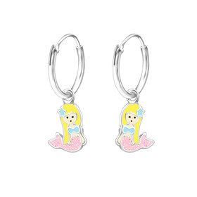 Meerjungfrau Kinder Creolen Ohrringe 925 Silber