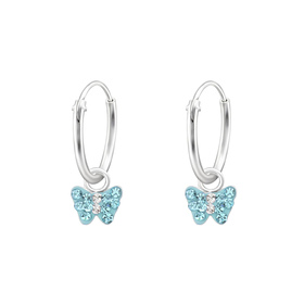 Schmetterling Kinder Creolen Ohrringe 925 Silber