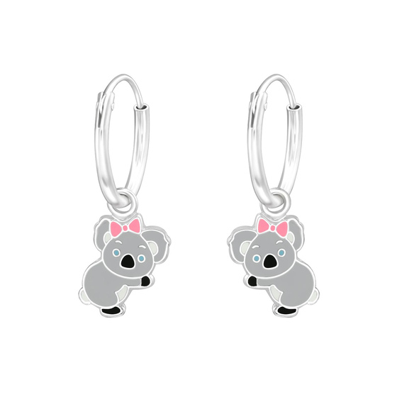 Koala Kinder Creolen Ohrringe 925 Silber