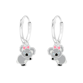 Koala Kinder Creolen Ohrringe 925 Silber