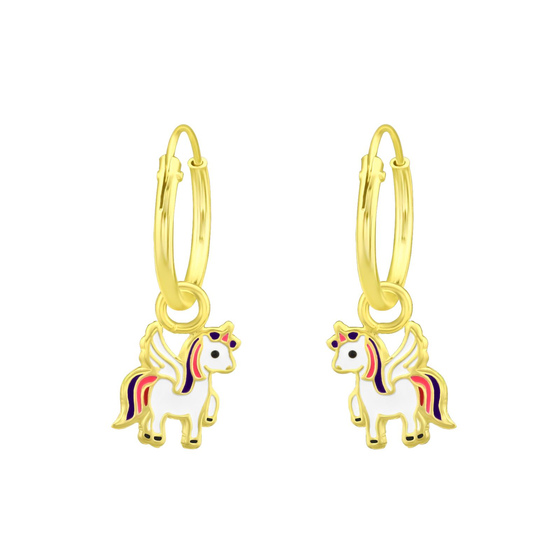 Einhorn Kinder Creolen Ohrringe 925 Silber