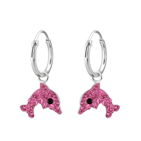 Delfin Kinder Creolen Ohrringe 925 Silber