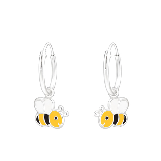 Biene Kinder Creolen Ohrringe 925 Silber