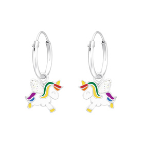 Einhorn Kinder Creolen Ohrringe 925 Silber