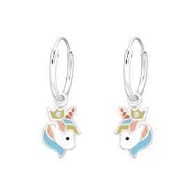 Einhorn Kinder Creolen Ohrringe 925 Silber