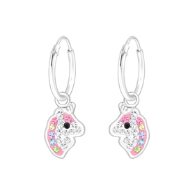 Einhorn Kinder Creolen Ohrringe 925 Silber