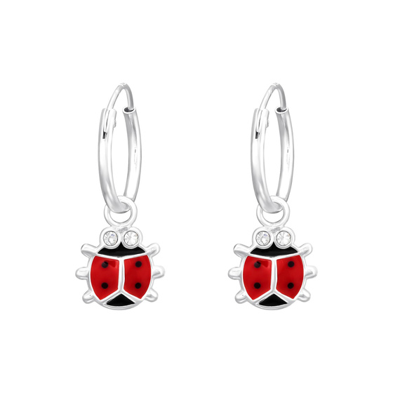 Marienkfer Kinder Creolen Ohrringe 925 Silber