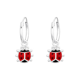Marienkfer Kinder Creolen Ohrringe 925 Silber