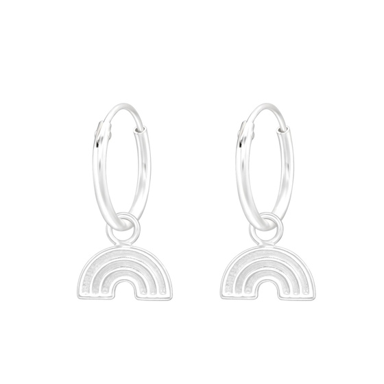 Regenbogen Kinder Creolen Ohrringe 925 Silber
